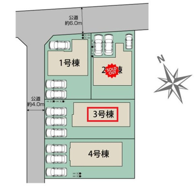 【区画図】 | ブルーミングガーデン下野市駅東2丁目　3号棟 | 【全3棟】各号棟の詳細については、お気軽にお問い合わせください♪