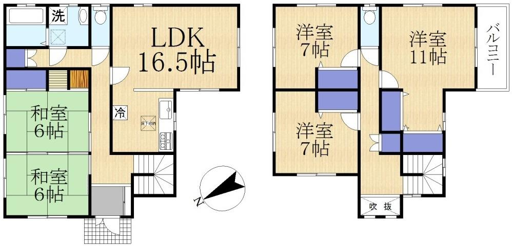 守山市大林町　中古戸建の間取り