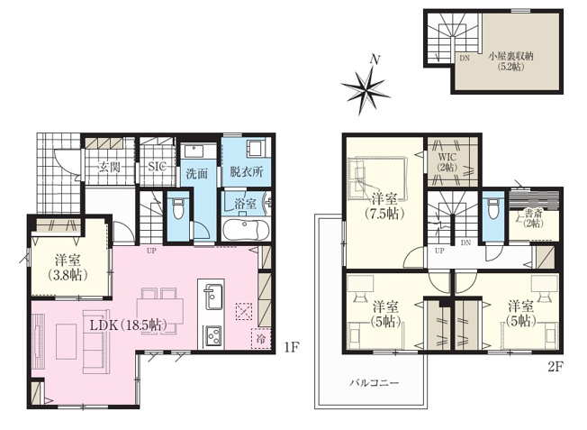 【間取り】 | 富士宮市淀師　新築戸建て　1号棟