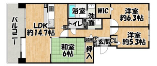 【間取り】 | ファミールハイツ泉大津セントハーバーシティ7番館