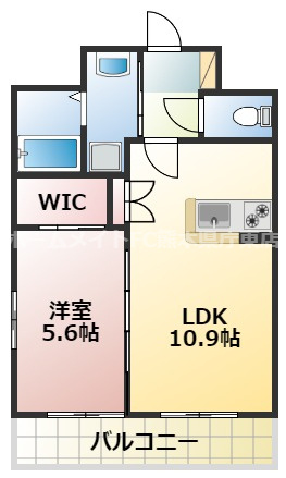 熊本市東区下南部３丁目の賃貸マンションの間取り