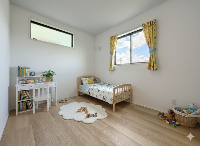 三郷市鷹野1丁目　新築戸建　全1棟の子供部屋|現況の物件写真にCGによる画像処理を行っています。家具、家電、小物、カーテン等はイメージはCGです。