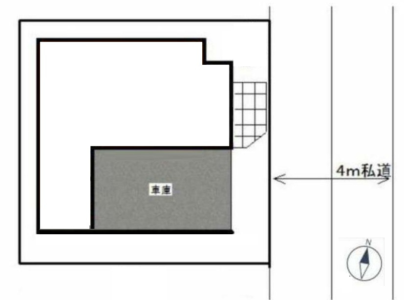 三郷市鷹野1丁目　新築戸建　全1棟の区画図|ビルトインガレージ付きの新築戸建