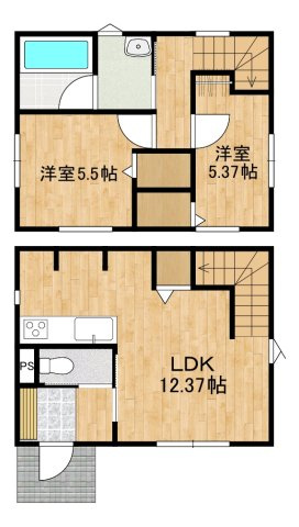 八戸市長根4丁目D棟の間取り