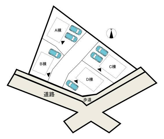 八戸市長根4丁目D棟の区画図