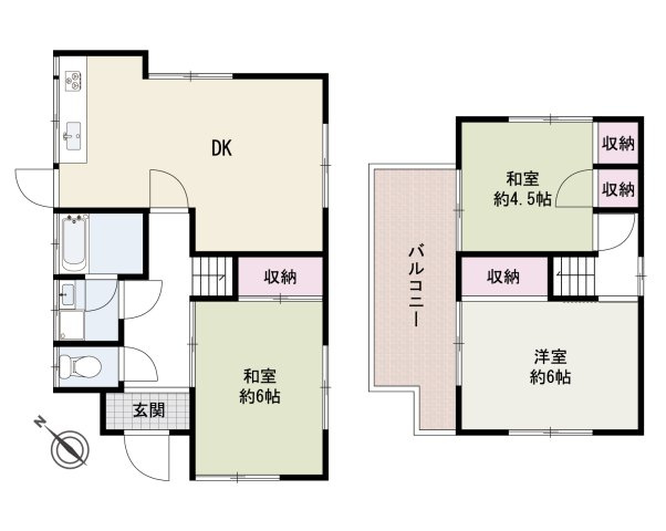 岸和田市下池田町2丁目　中古戸建の間取り