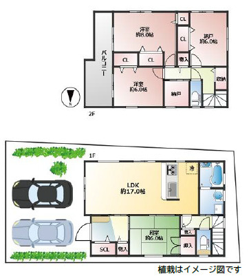 箕面市半町４丁目　新築戸建の間取り