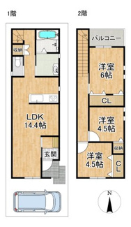 【間取り】 | 紫竹西高縄町貸家