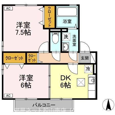 【間取り】 | リビングタウン古川西　D棟