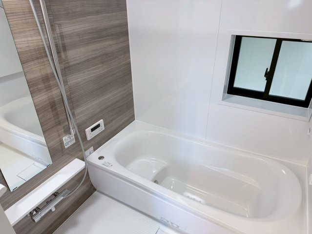 川口市本前川5期　新築一戸建て　1号棟の浴室|コンパクトで使いやすいお風呂です