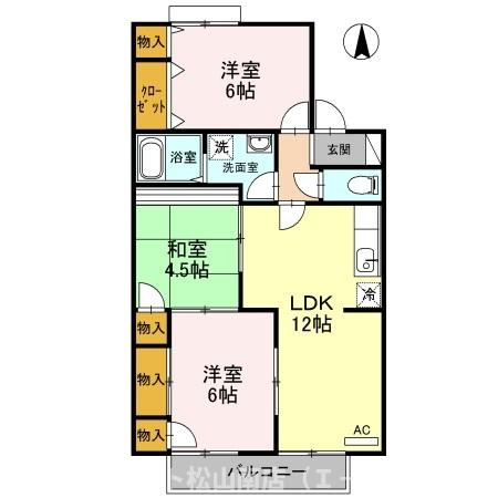 【間取り】 | フレンドリー９１　E棟
