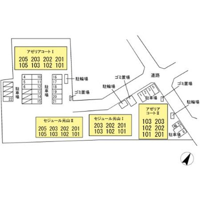 【区画図】 | セジュール元山 Ⅱ