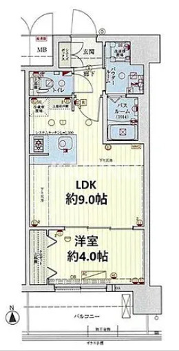 スワンズシティ大阪フルーアの間取り
