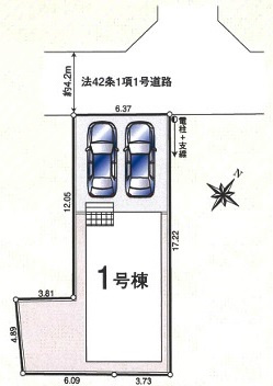 鶴ヶ島市中新田　新築分譲　東武越生線『一本松駅』徒歩2分　【新町小学区】の区画図