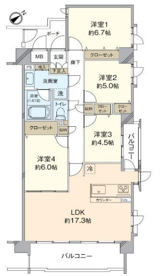 ステイツ城東グランプレイスの間取り