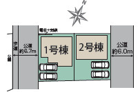 【仲介手数料無料】狭山市狭山台４丁目　全２棟　２号棟　新築住宅は西武ハウジングの区画図
