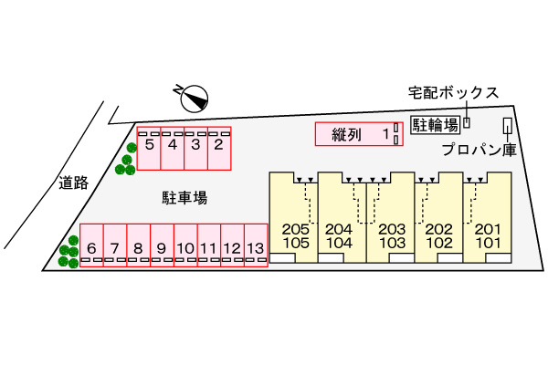 グランベリーの区画図|駐車場