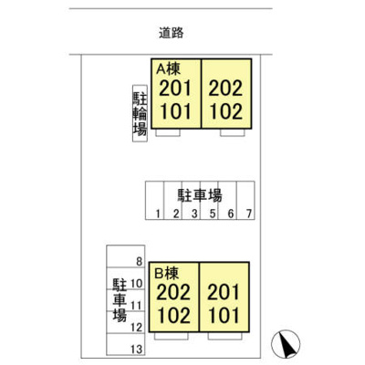 【区画図】 | ルミエール(新宿町) Ｂ