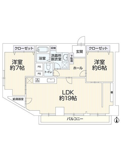 【間取り】 | 赤坂エクセル | 南向き2LDK。リビングの一角にはフリースペースも完備されており、リモートワークなどにも最適です♪