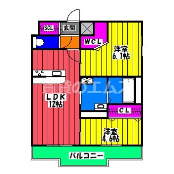 【間取り】 | Ｐｉｓｃｅｓ東比恵 | Ｐｉｓｃｅｓ東比恵の間取り
