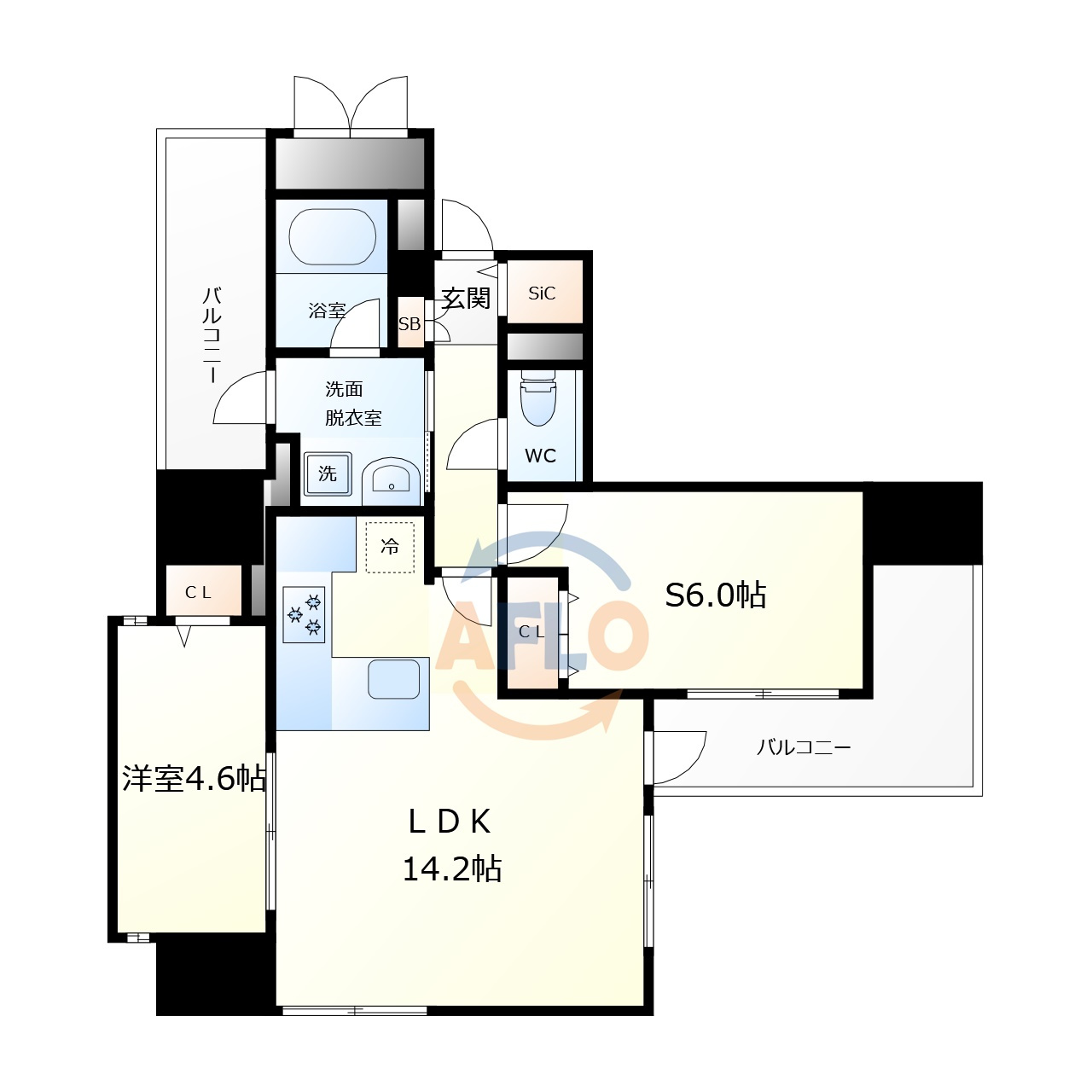 JASPER御堂筋本町　開平小学校区の間取り|JASPER御堂筋本町　間取り