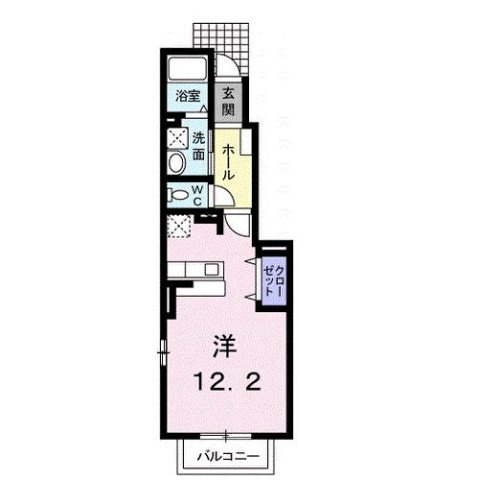 熊本市東区小山２丁目のアパートの間取り