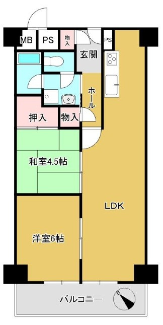 【リフォーム済】シャルマンコーポ草津　1Fの間取り