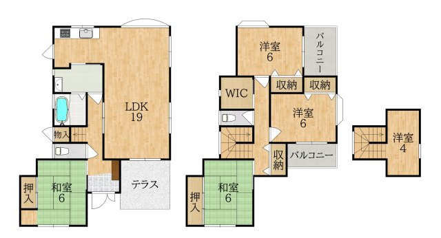 学園中戸建の間取り