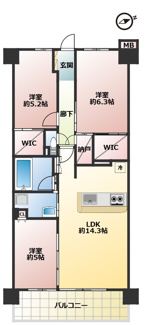 【間取り】 | シティテラス習志野大久保ステーションコート | 3LDK