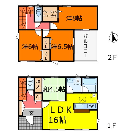 【間取り】 | クレイドルガーデン甲府市羽黒町第1　2号棟 | 間取り