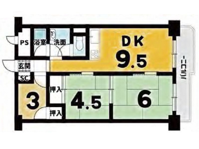 【間取り】 | 山科ハイツ（賃貸オーナーチェンジ）