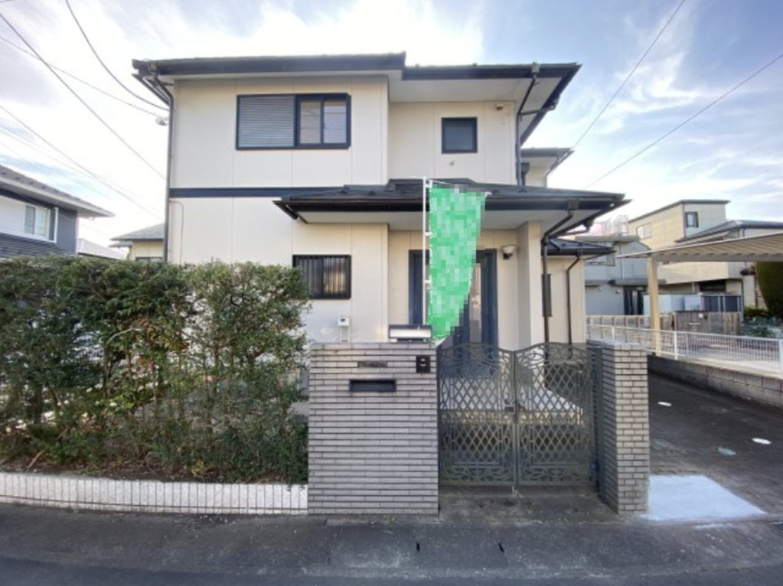 上尾市中妻4丁目の外観|旧積水ハウス施工の軽量鉄骨造2階建て。1994年築。