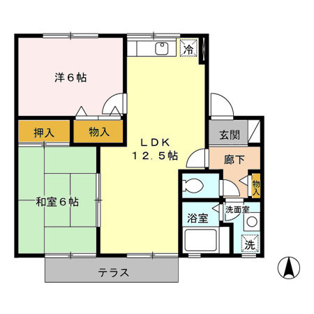 セジュール松泉 B棟の間取り|使い勝手の良い間取りです♪