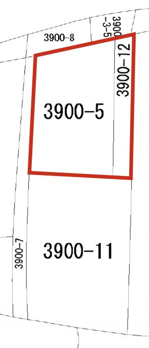 小郡市三沢　売り土地の区画図