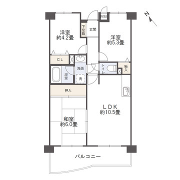 スワンマンション東箱崎の間取り