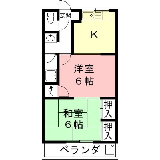 岐阜市鏡島南１丁目のアパートの間取り