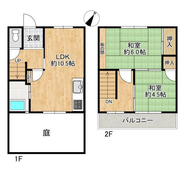 【間取り】 | 垂水区西舞子8丁目　テラスハウス