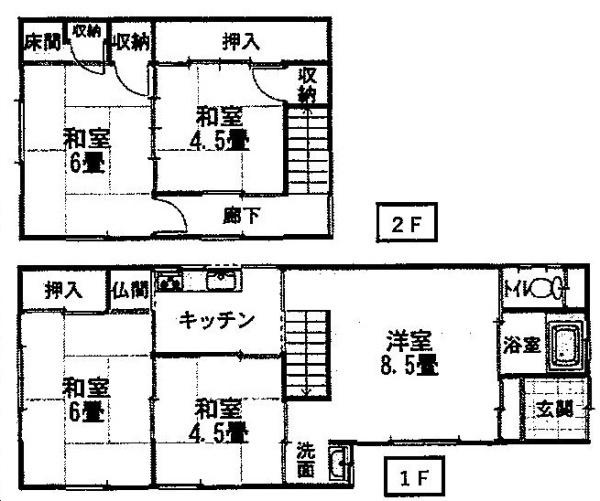 和歌山市市小路　中古戸建の間取り