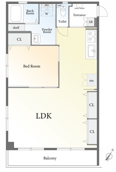 【間取り】 | マンション大塚 | 南東向きのお部屋なので、陽当たり・通風良好です！