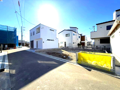 【前面道路含む現地写真】 | 【プレイワーク箕土路町Ⅴ】八木北小・土地35坪・建築条件なし・開発分譲地内・岸和田市箕土路町2丁目 | 前面道路含む現地写真です