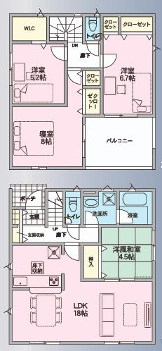 本庄市下野堂第５　の間取り|３号棟間取り図