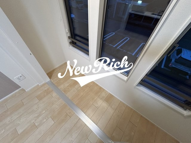 前橋市天川大島町２丁目のアパートのバルコニー