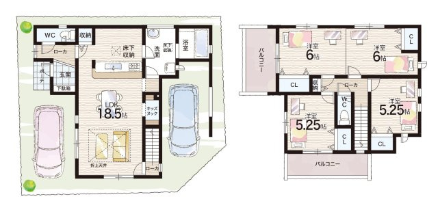 西宮市東鳴尾町　第2期　新築一戸建ての間取り