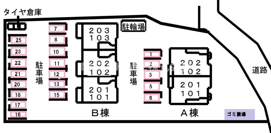 リバーサイドコートＢの区画図