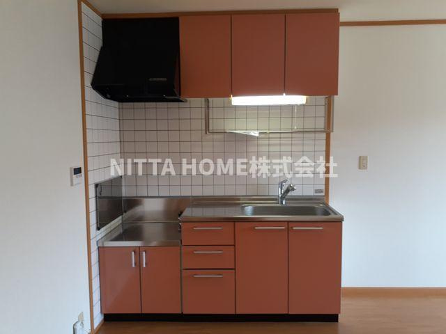 リバーサイドコートＢのキッチン|ガスコンロ設置可能です〇