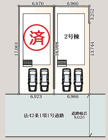 熊谷市赤城町第３　の区画図|現地区画図