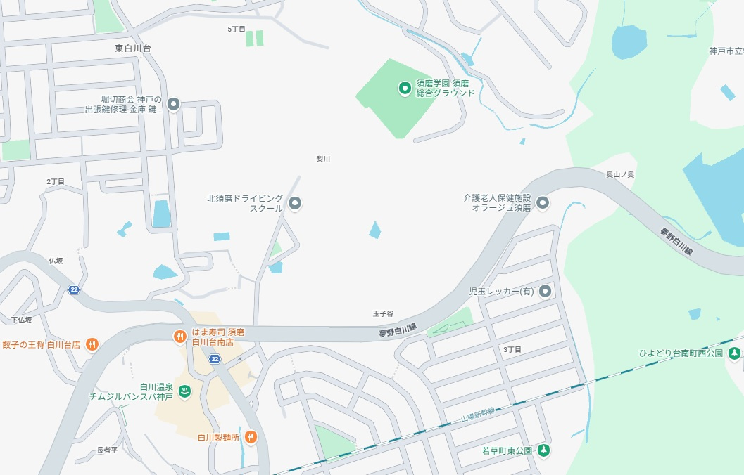 神戸市須磨区車　新築一戸建ての地図