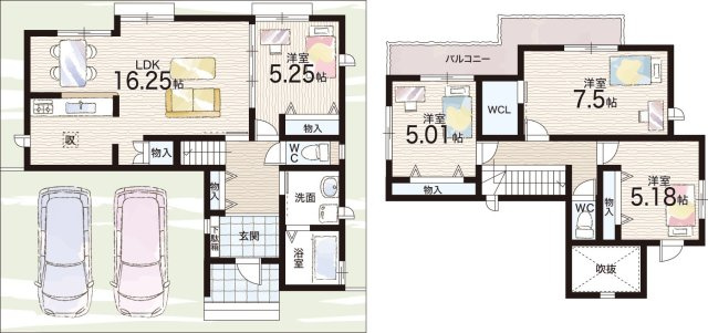 神戸市須磨区車　新築一戸建ての間取り|I-2号地