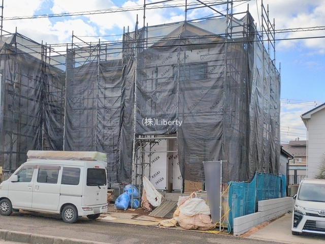 取手市ゆめみ野5期　新築戸建　1号棟の前面道路含む現地写真