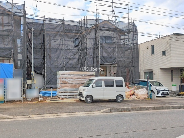取手市ゆめみ野5期　新築戸建　1号棟の前面道路含む現地写真